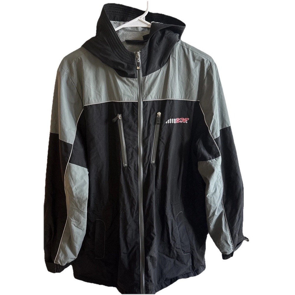 Vtg. Chase Authentics Drivers Line Black Gray Full Zip Fleece Lined-NASCAR large